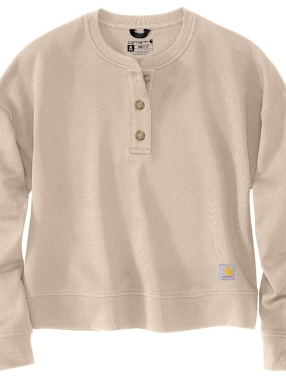 🆕️ Carhartt Women's White French Terry Henley Sweatshirt